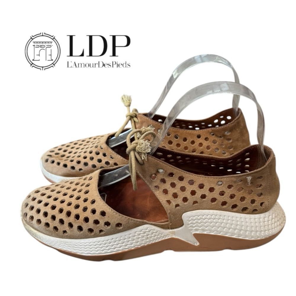 L'Amour Des Pieds Himar Women's Tie Perforated Leather Sneakers 6.5